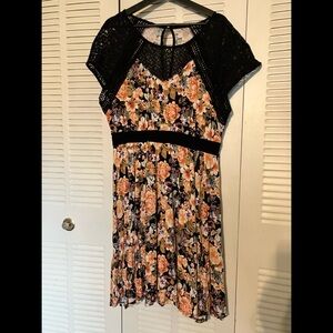 Torrid Black and Floral Mini Dress